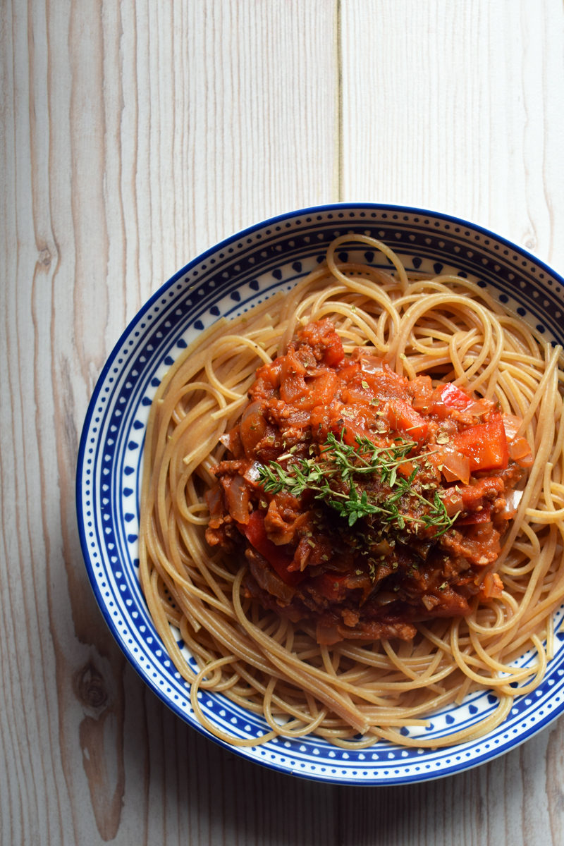 Easy Vegan Spaghetti Bolognese - Let&amp;#39;s Eat Smart