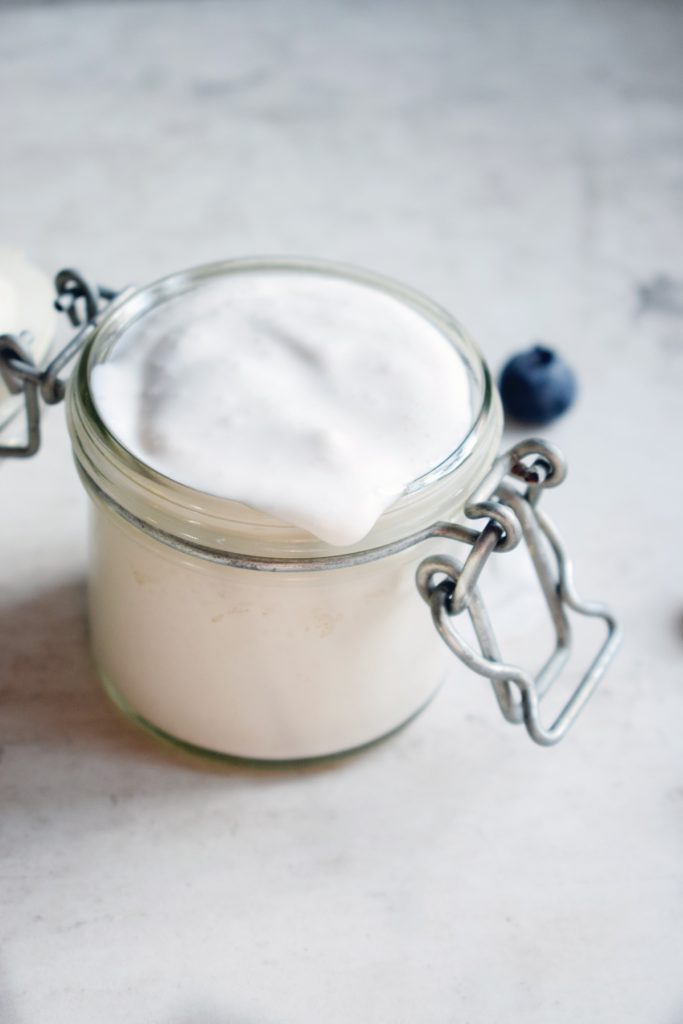 Smooth, thick and creamy homemade cultured vegan yoghurt